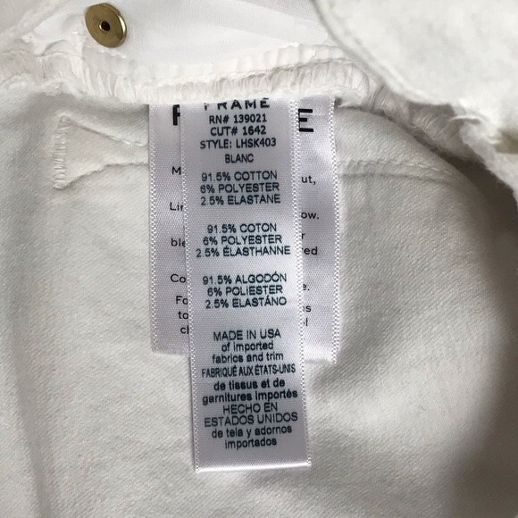 Frame Denim Le High Skinny White Jeans- Size 26- Great Condition!!! - Picture 7 of 9